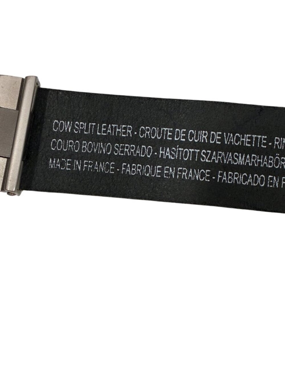 Emporio Armani Black cow split Leather Belt With Polished Buckle 1.5 Inches Wide - Picture 5 of 9